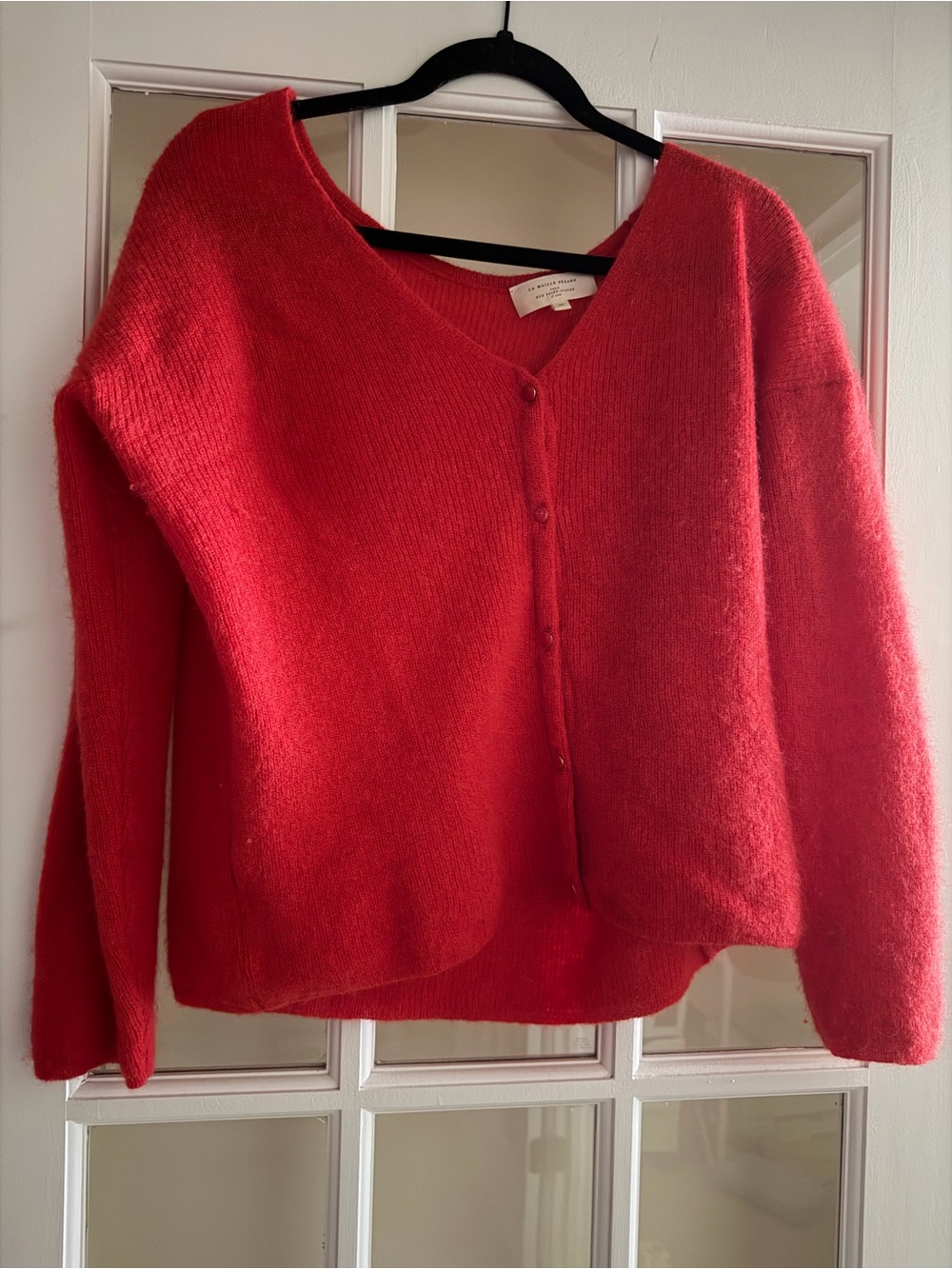 Sézane Barry Cardigan Red Mohair Blend Sweater Size M - Picture 4 of 10